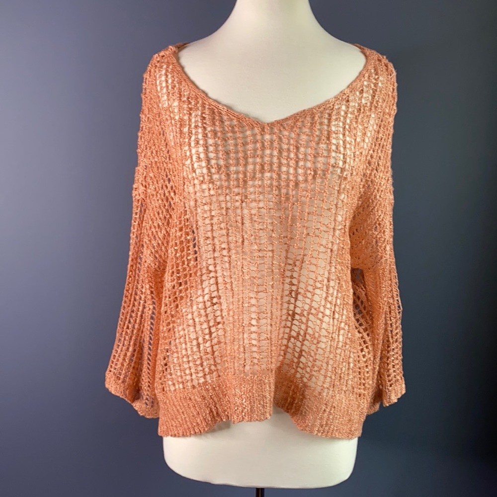 Open Knit High Low Sweater